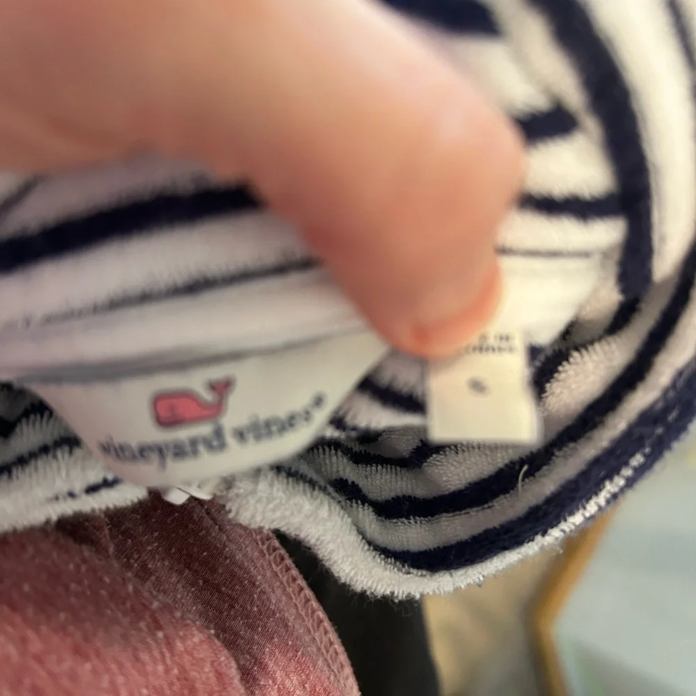 Vineyard Vines Striped Shep Shirt French Terry 1/4 Zip Pullover Women S - Picture 12 of 14
